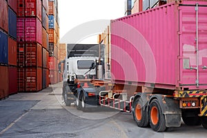 Truck logistics concept in container depot industry perspective