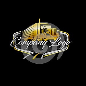 Truck logo design vector rps gold cool modern