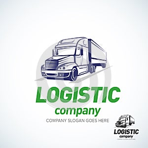 Truck logo template. Logistic truck logo. Isolated vector illustration.