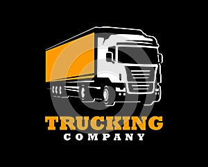 Truck logo template. A truck logo on dark background.