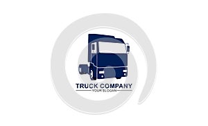 Truck Logo template vector icon with tractor head silhouette