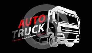 Truck Logo Transportation. Abstract Lines. Vector illustration