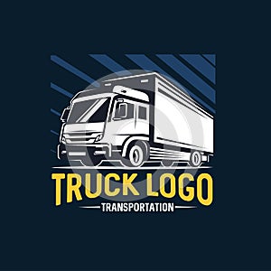Truck logo. Transportation.  Monochrome style.