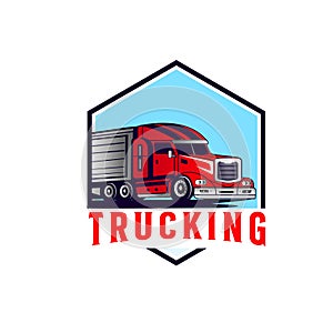 Truck logo. Vector illustration good for mascot or logo for freight forwarding industry