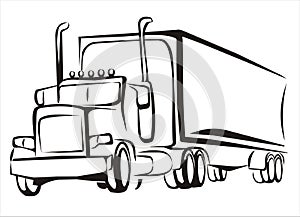 Truck, lorry, iosolated illustration