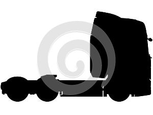 Truck, lorry without semi trailer. LKW, TIR Truck without trailer detailed realistic silhouette