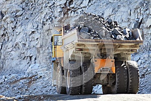 Truck of mining in open cast photo