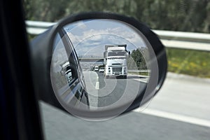 Truck on the mirror