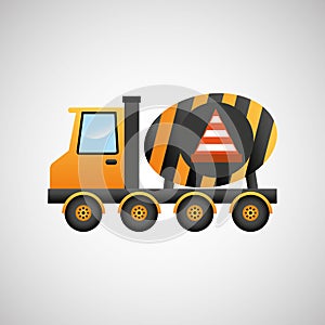 truck mixer concrete warning icon graphic