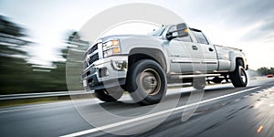 Truck with motion blur