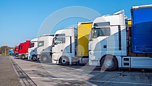 Truck on motorway rest area