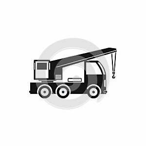 Truck mounted crane icon, simple style