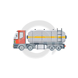 Truck for oil, petrol illustration side view