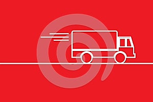 Truck outline on red