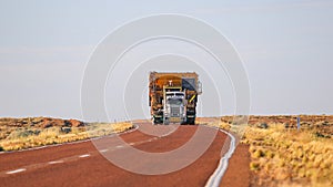 Truck Oversize load carries oversized cargo