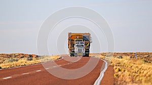 Truck Oversize load carries oversized cargo photo