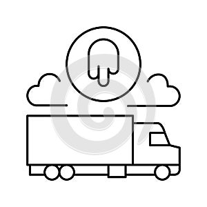 truck painting services line icon vector illustration