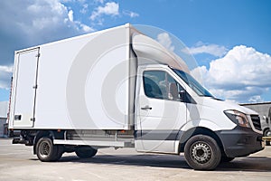 Truck parked in an open parking lot