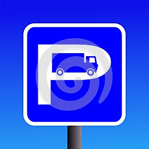 Truck parking sign