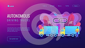 Truck platooning concept landing page.