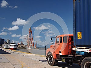 Truck in port