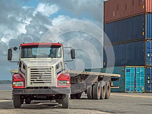 Truck in port photo