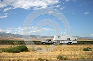 Truck Pulling Trailer