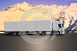 Truck on road montain