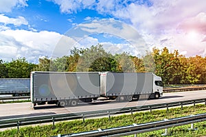 Truck on the roads of Europe . Truck