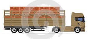 Truck semi trailer delivery and transportation of construction m