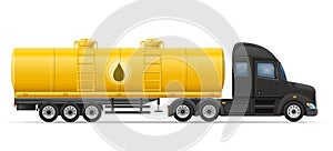 truck semi trailer delivery and transportation of tank for liquid vector illustration