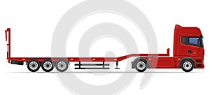 Truck semi trailer for transportation of car vector illustration