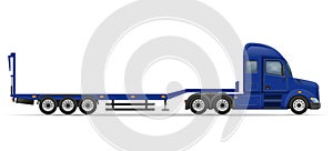 Truck semi trailer for transportation of car vector illustration