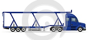 Truck semi trailer for transportation of car vector illustration