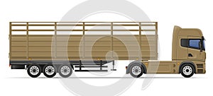 truck semi trailer for transportation of goods vector illustration