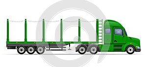 truck semi trailer for transportation of goods vector illustration