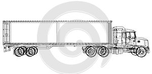 Truck with semitrailer