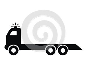 Truck with semitrailer, black silhouette, eps.