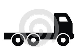 Truck with semitrailer, black silhouette, eps.