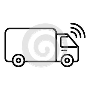 Truck sensor control icon outline vector. Safety traffic