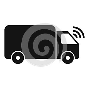 Truck sensor control icon simple vector. Safety traffic
