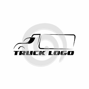 Truck silhouette symbol, template vector illustration logo