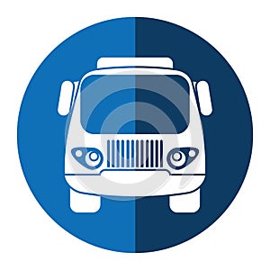 Truck small cargo transportation blue circle