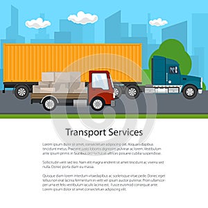 Truck and Small Cargo Van Drive, Poster