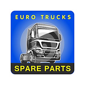 Truck spare parts cargo freight logo template