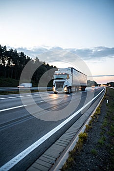 Truck speeding on freeway