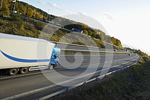 Truck speeding on highway