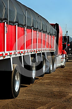 Truck in Steel Warehouse Door