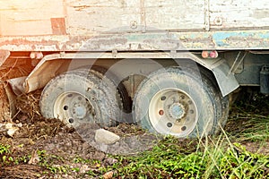 Truck stuck in the mud