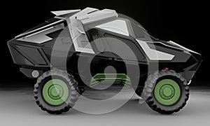 Truck SUV concept in dark scene